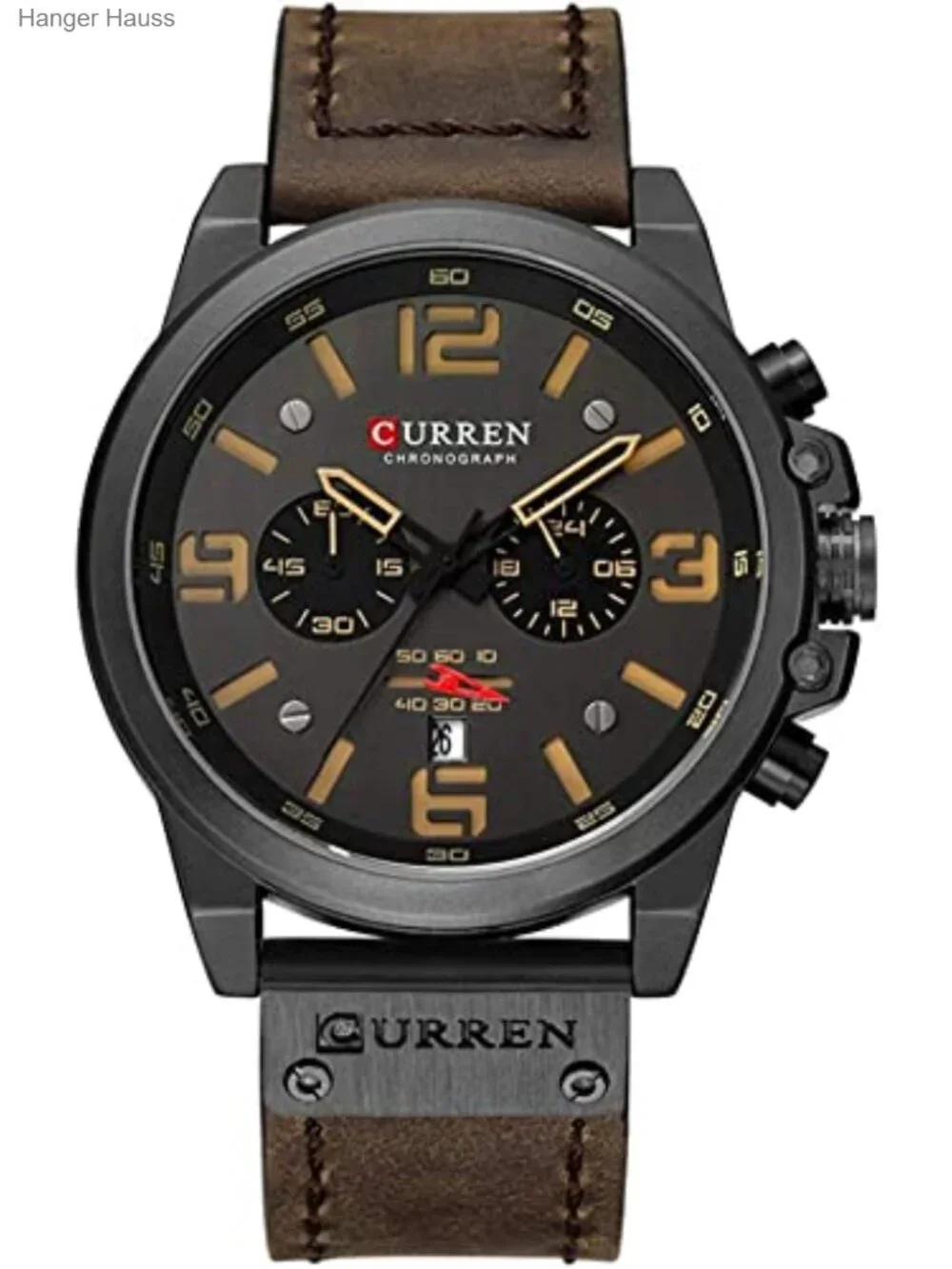 Men's Analog Quartz Chronograph Leather Watch